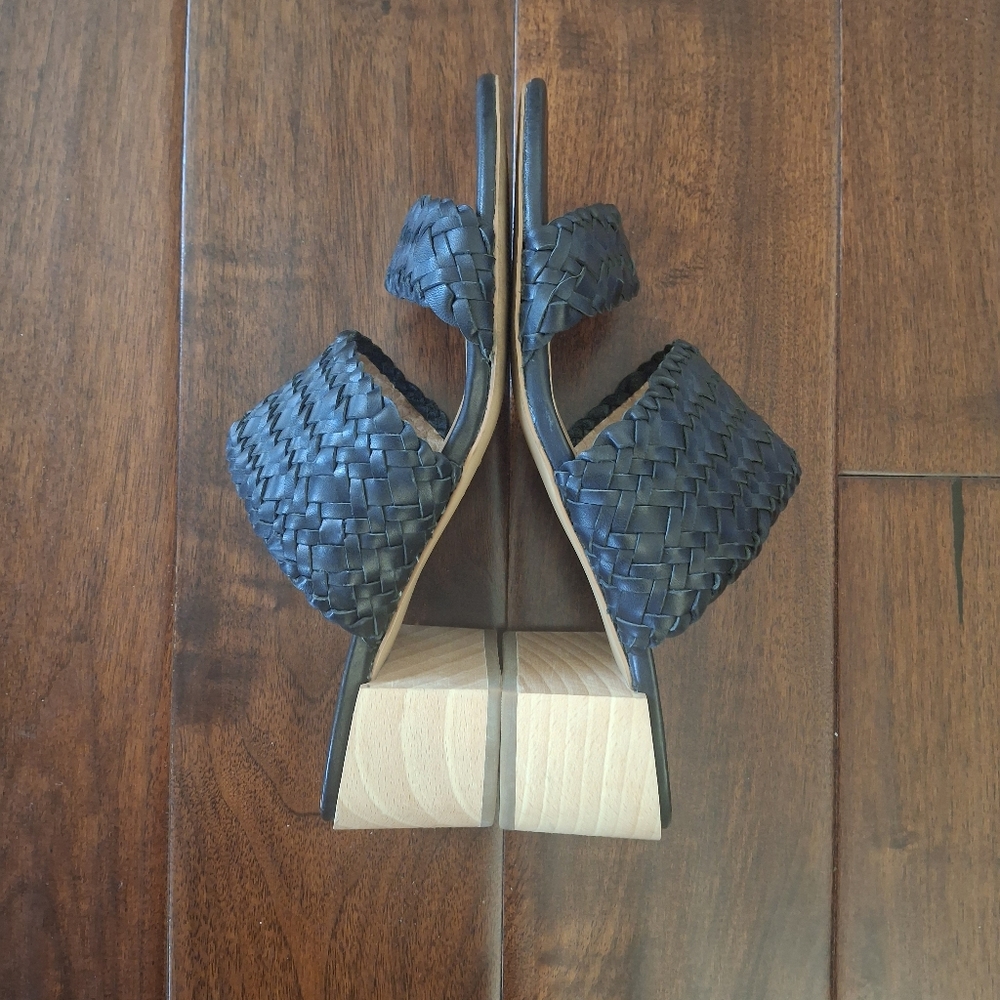 MADEWELL "The Kiera" Mule Sandal in Woven Leather- Black - Size 9 - Picture 3 of 8